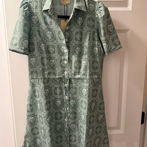 Elegant Byrdie Golf Green Floral Midi Dress with shorts set